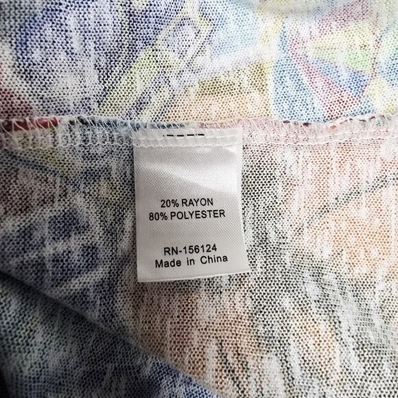 Shana Postcard Top Size M Travel Printed Sleeveless Art to Wear Womens Shell - Picture 8 of 9